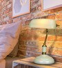 White Glass Bankers Lamp Desk Lamp Retro Pull Chain Switch Table Lamp