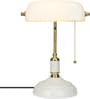 White Glass Bankers Lamp Desk Lamp Retro Pull Chain Switch Table Lamp