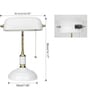 White Glass Bankers Lamp Desk Lamp Retro Pull Chain Switch Table Lamp