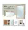 White Glass Bathroom Wall Mirror