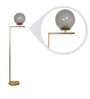 White Glass Shade Novelty Floor Lamp With Metal Base