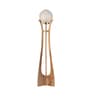 Curvy Mango Wood Base Floor Lamp with Glass Shade