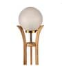Curvy Mango Wood Base Floor Lamp with Glass Shade