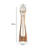 Curvy Mango Wood Base Floor Lamp with Glass Shade