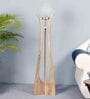 Curvy Mango Wood Base Floor Lamp with Glass Shade