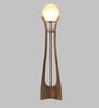 Curvy Mango Wood Base Floor Lamp with Glass Shade