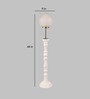 White Glass Shade Club Floor Lamp With Pine Wood Base