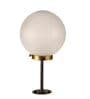 White Glass Shade Club Floor Lamp With Pine Wood Base