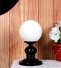 White Glass Shade Table Lamp With Iron Base
