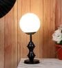 White Glass Shade Table Lamp With Iron Base