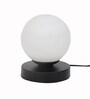White Glass Shade Table Lamp With Iron Base