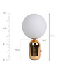 White Glass Shade Table Lamp with Gold Base