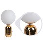 White Glass Shade Table Lamp with Gold Base