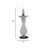 White Glass Shade Table Lamp With White Base