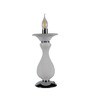 White Glass Shade Table Lamp With White Base