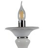 White Glass Shade Table Lamp With White Base