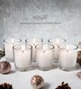White Glass Votive Candles Set Of 6