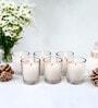 White Glass Votive Candles Set Of 6
