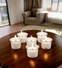 White Glass Votive Candles Set Of 6