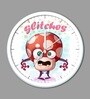 White Plastic Glitches Kids Wall Clock