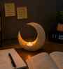 White Gold Metal Moon Shape Tea light holder for Home Decor