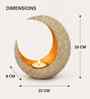 White Gold Metal Moon Shape Tea light holder for Home Decor