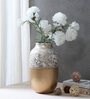 White Gold Premium Flower Metal Vase