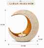 White Grainy & Gold Metal Moon Tealight Holder (Iron)