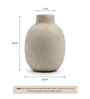 White Grainy Artisan Sphere Flower Vase for Home Decor, Iron, Modern Minimalist Tabletop Design