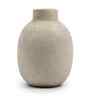 White Grainy Artisan Sphere Flower Vase for Home Decor, Iron, Modern Minimalist Tabletop Design