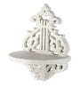 White Handcrafted Solid Wood Traditional Wall Shelf