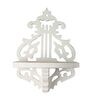 White Handcrafted Solid Wood Traditional Wall Shelf