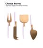 White Handle Gold Heads Cheese Knives Set