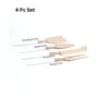 White Handle Gold Heads Cheese Knives Set