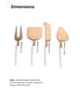 White Handle Gold Heads Cheese Knives Set