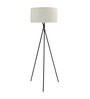 White Fabric Shade Tripod Floor Lamp With Metal Base