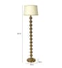 White Iron & Cloth Shade Club Floor Lamp With Iron Base