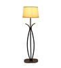 White Iron & Cloth Shade Club Floor Lamp With Iron Base