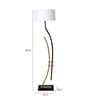 White Iron & Cloth Shade Club Floor Lamp With Iron Base