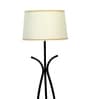 White Iron & Cloth Shade Club Floor Lamp With Iron Base