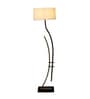 White Iron & Cloth Shade Club Floor Lamp With Iron Base
