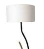 White Iron & Cloth Shade Club Floor Lamp With Iron Base