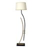 White Iron & Cloth Shade Club Floor Lamp With Iron Base