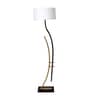 White Iron & Cloth Shade Club Floor Lamp With Iron Base