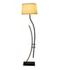 White Iron & Cloth Shade Club Floor Lamp With Iron Base