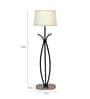 White Iron & Cloth Shade Club Floor Lamp With Iron Base
