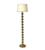 White Iron & Cloth Shade Club Floor Lamp With Iron Base
