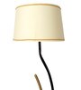 White Iron & Cloth Shade Club Floor Lamp With Iron Base