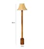 White Iron & Cloth Shade Club Floor Lamp With Wood Base