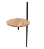 White Iron & Cloth Shade Floor Lamp With Black & Brass Base